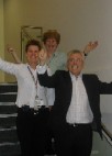Celebration as stairs open